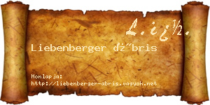 Liebenberger Ábris névjegykártya